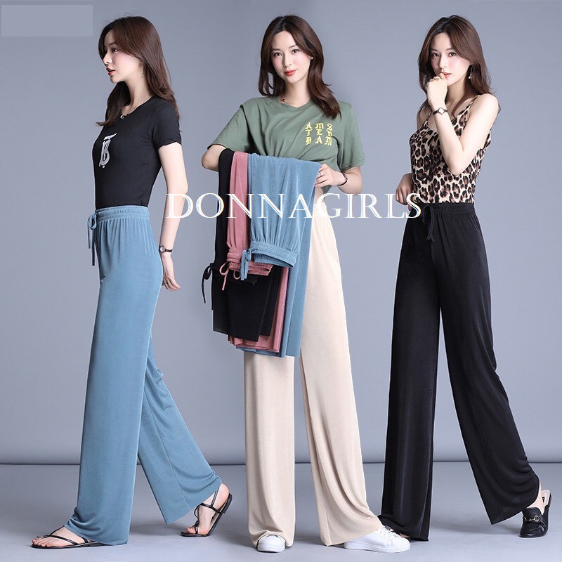 Quần ống rộng Culottes phong cách Ulzzang vải gân tăm cực kì thoáng mát QO02