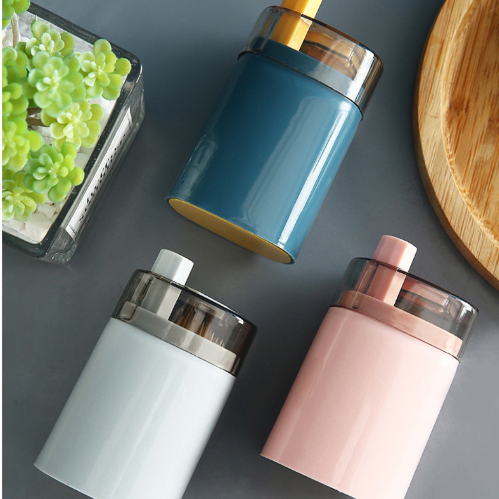 Lọ đựng tăm xỉa răng nút nhấn lấy tăm tự động tiện ích