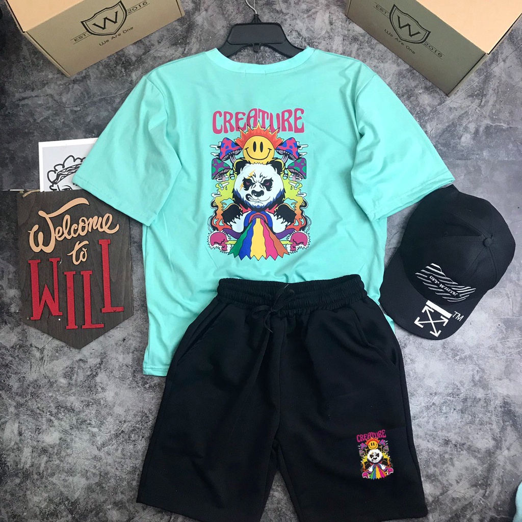 SET SHORT BỘ QUẦN ÁO gấu PANDA creature - SET HÈ NĂNG ĐỘNG