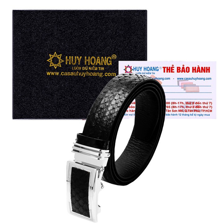 Thắt lưng nam da trăn màu đen XH4302