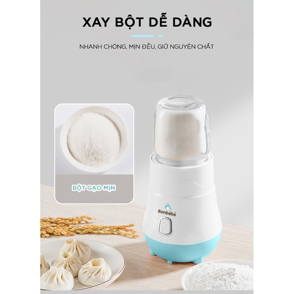 [ CHÍNH HÃNG ] Máy xay 3 cối đa năng cao cấp Bonbébé BB-39 -  Máy xay Bonbébé ăn dặm 3 Cốc Thủy Tinh