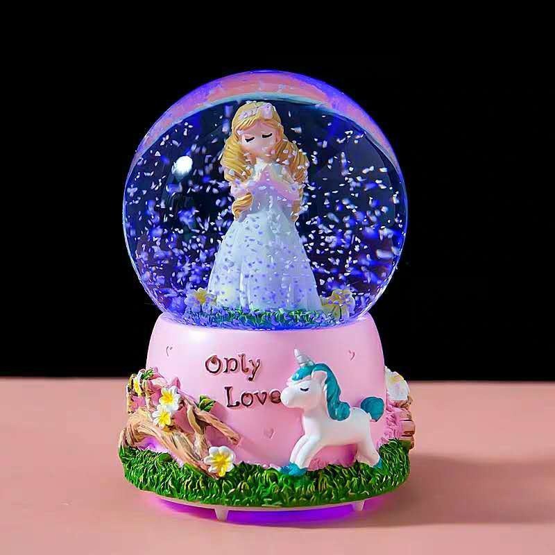 ✺۞☂Hộp âm nhạc quả cầu pha lê trẻ em khiêu vũ hộp âm nhạc bông tuyết cô gái trái tim quà tặng sinh nhật cho bạn gái cô g