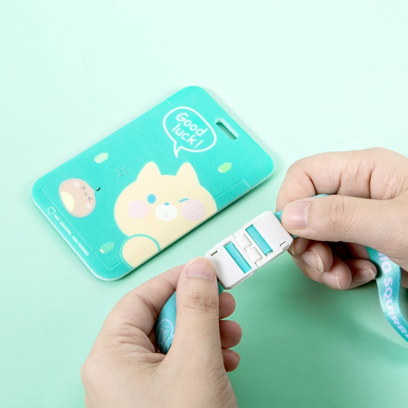 Bộ mặt thẻ dọc + dây cute  GuangBo 11x3.8x0.3 cm - 1 chiếc  - 2 màu Mio Squirrel đáng yêu H05900