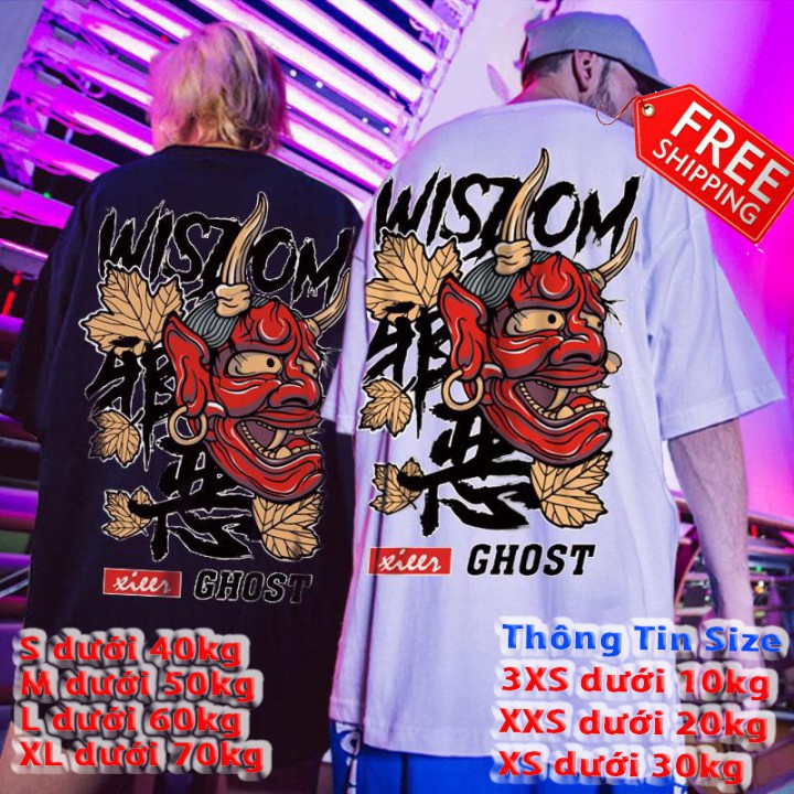Áo thun unisex nam nữ from rộng wissdom mặt quỷ cực chất | BigBuy360 - bigbuy360.vn