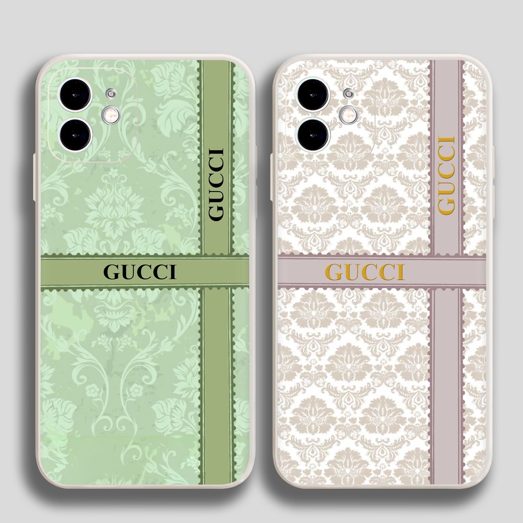 Ốp lưng iPhone 6/6s/7/8/X/XS/11/12/13 Pro Plus Max viền vuông chống sốc chống bẩn bảo vệ camera silicon mềm Gucci GC3536