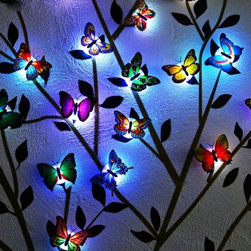 Đèn LED Dán Tường Hình Bướm 3D Trang Trí Phòng Ngủ/Tiệc Sinh Nhật/Tiệc