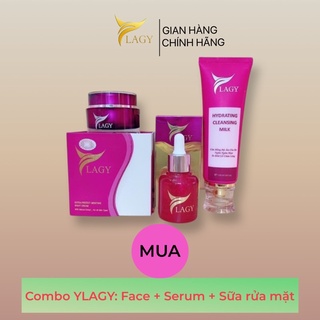 Combo YLAGY: Face + Serum + Sữa rửa mặt giúp đẩy lùi nám sạm, tàn nhang, mụn, căng bóng da