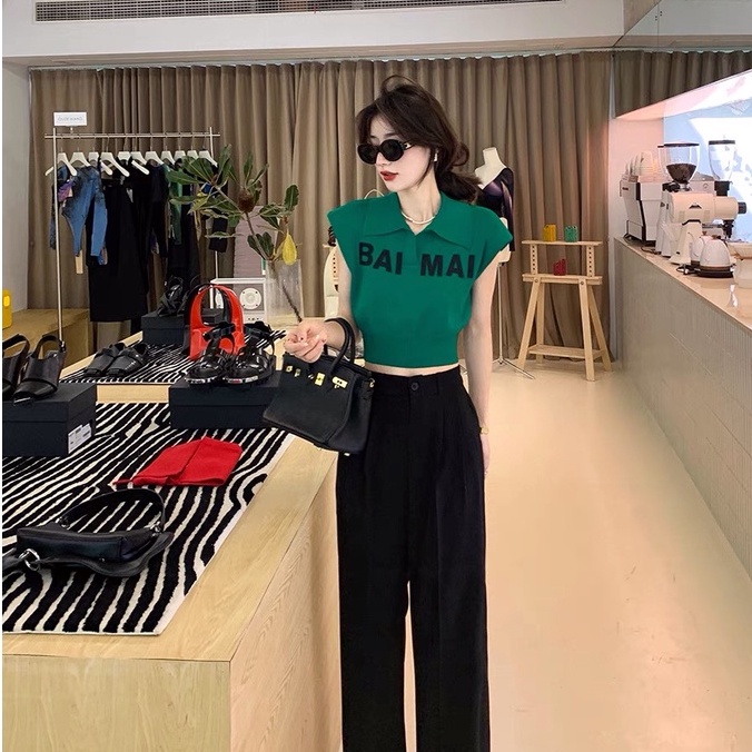 Áo polo Forgirl không tay phối chữ BALMAL