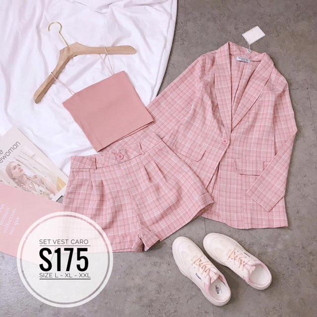 Bigsize Set vest caro S175 | BigBuy360 - bigbuy360.vn