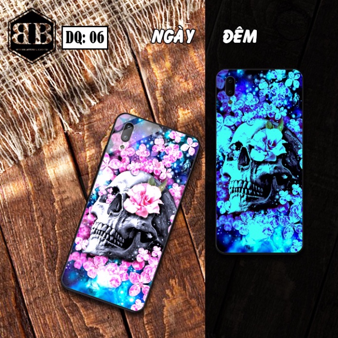 Ốp lưng kính Dạ Quang Vivo Y1S / Y93  / Y91C / Y93S phát sáng trong đêm in hình thời trang