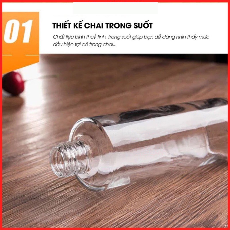 Bình xịt dầu ăn phun sương ,bình xịt cho nồi chiên không dầu chai thủy tinh cao cấp 100ml