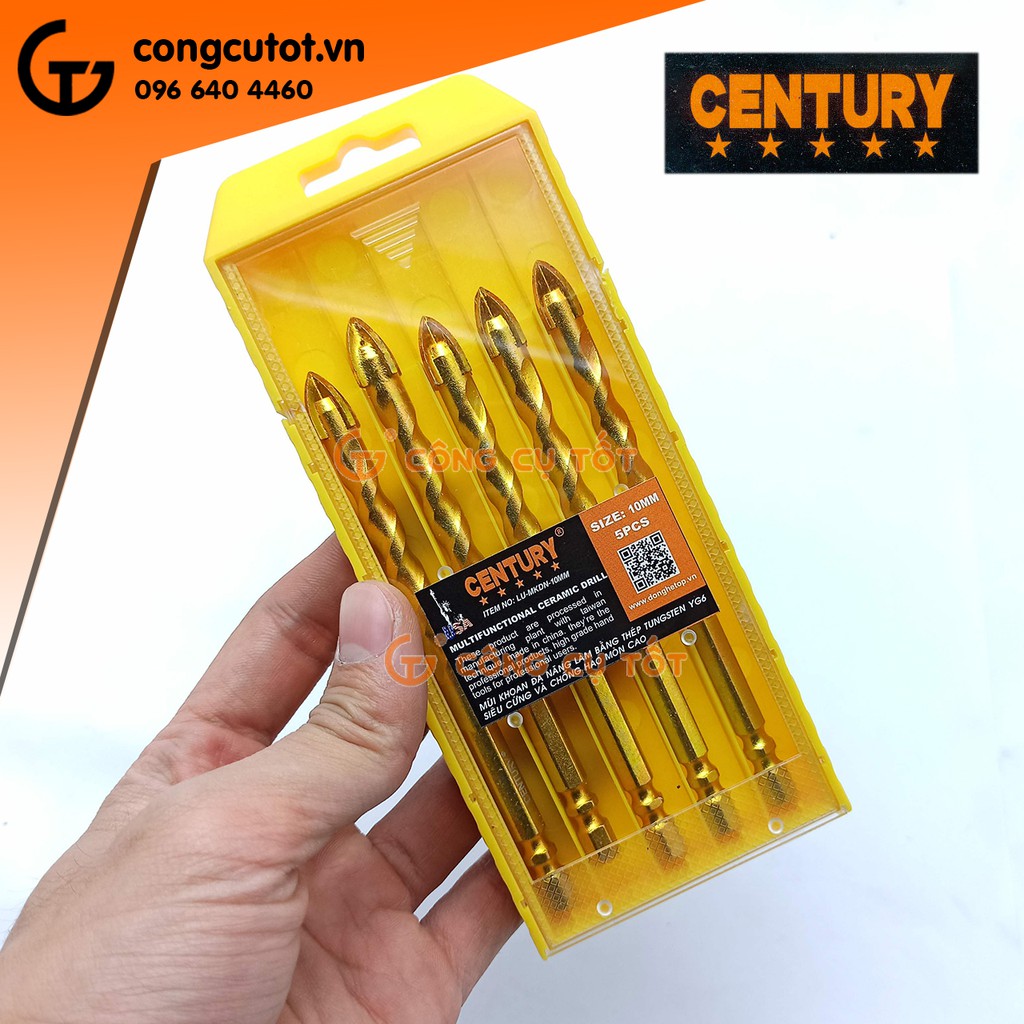 Hộp mũi khoan đa năng 4 cạnh Century chất liệu Tungsten YG6 siêu cứng