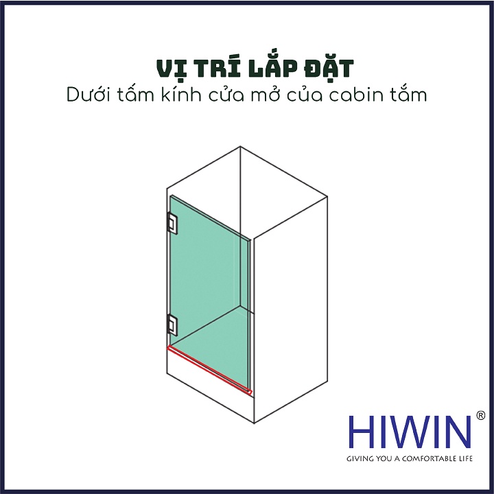 Combo 2 gioăng (ron) chắn nước nhà tắm chữ H, Y, A, F, gioăng lá 135 độ dùng cho kính 10mm HIWIN