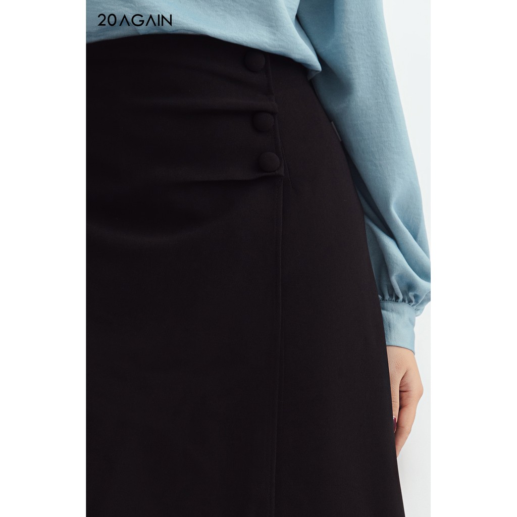 Chân váy midi vạt chồng 3 cúc - 20AGAIN - JDA0943 | BigBuy360 - bigbuy360.vn