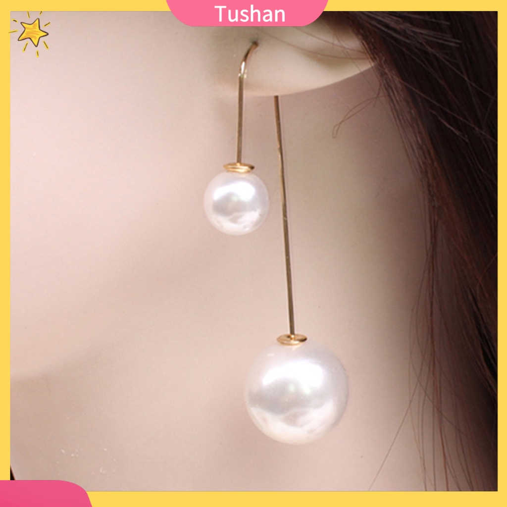 Khuyên tai chữ U đính ngọc trai giả thời trang cho nữ