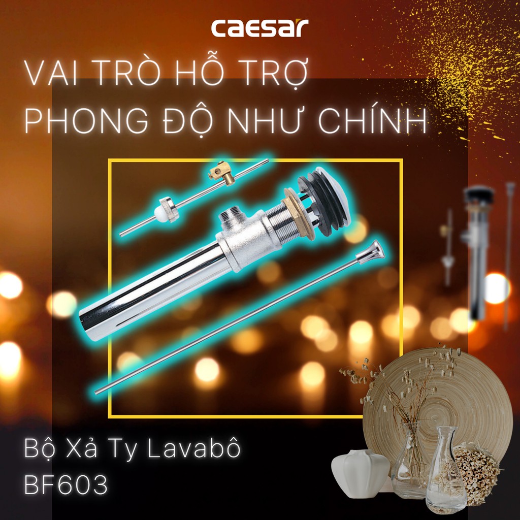 Bộ xi phông chậu rửa mặt BF603 (xả giật) Caesar