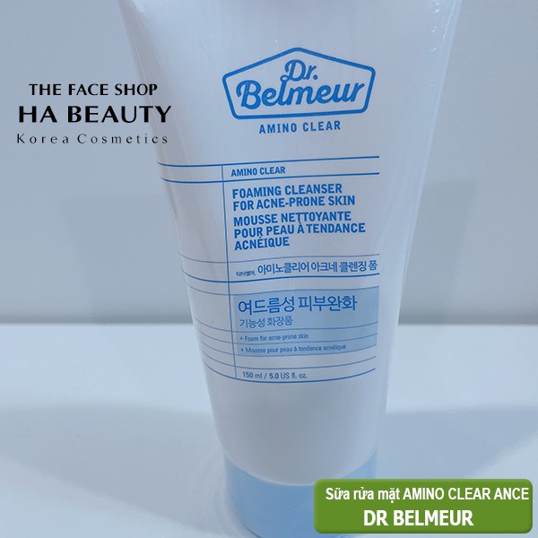 Sữa rửa mặt cho da mụn The Face Shop Dr Belmeur Amino Clear Foaming Cleanser For Acne-Prone Skin 150ml kể cả da nhạy cảm | BigBuy360 - bigbuy360.vn