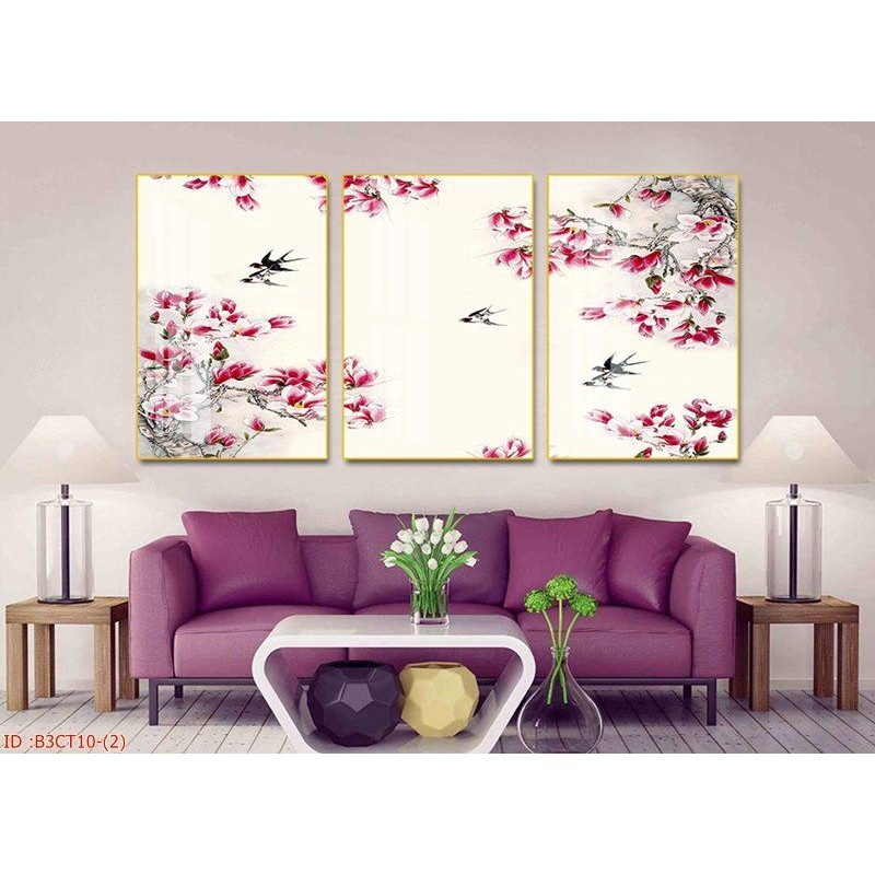 Xả tranh tráng gương hoa đào Tết đẹp hơn tranh canvas