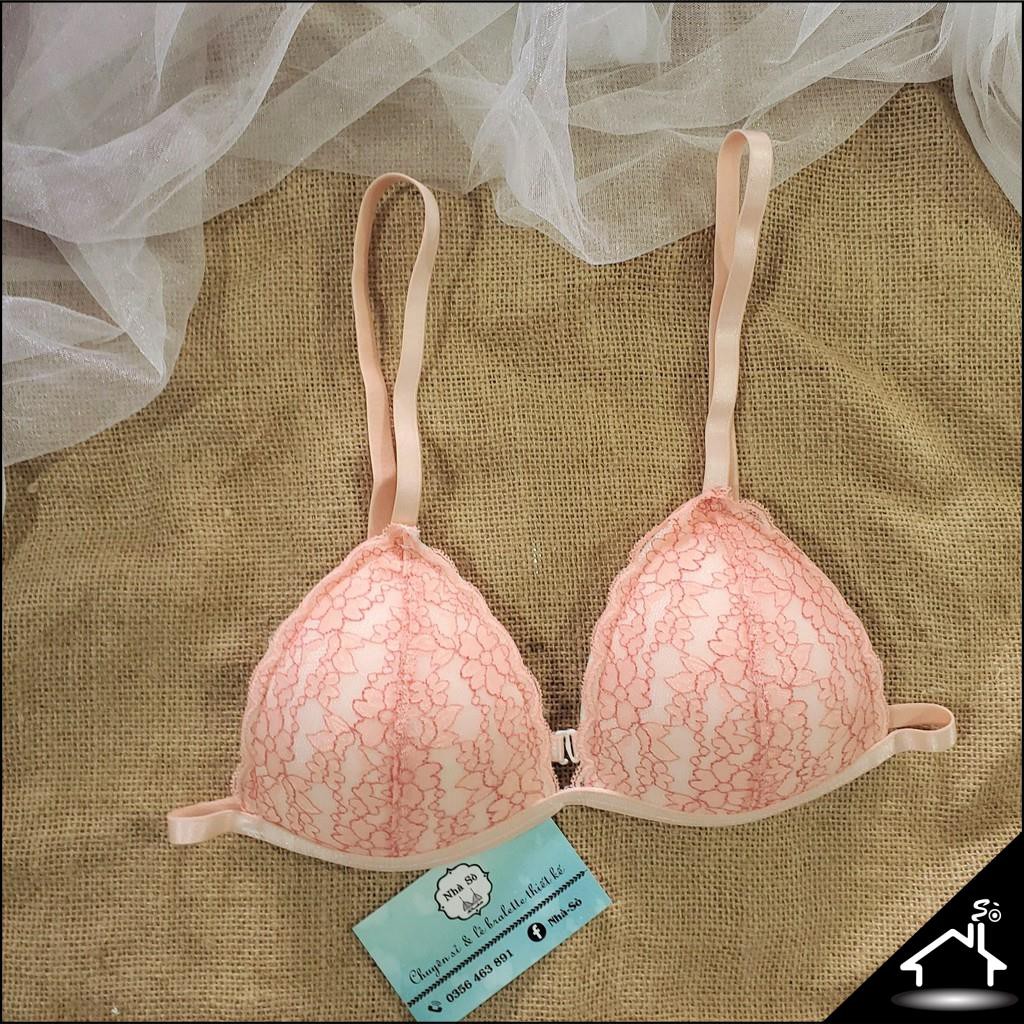 Bộ đồ lót sexy by Nhà Sò ren hoa mai hồng cam quần Y và T NS108 | BigBuy360 - bigbuy360.vn