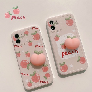 Ốp điện thoại silicone mềm họa tiết quả đào 3D thích hợp cho Iphone 7 8 Plus X Xr Xs 11 12 13 14 15 Mini Pro Max Se 2020