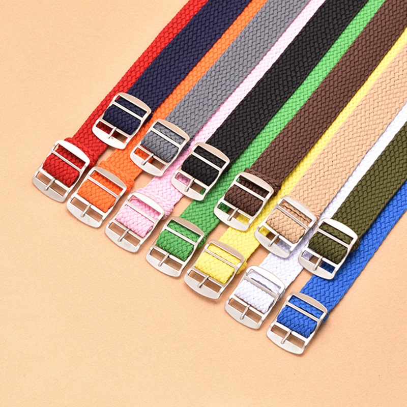 Dây Đeo Đồng Hồ Thể Thao Bằng Vải Bạt Nylon Nhiều Màu 14mm 16mm 18mm 20mm