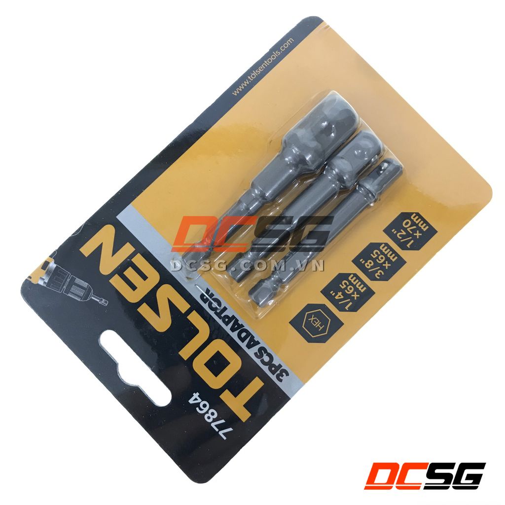 Bộ 03 đầu chuyển vít sang bu lông 1/2&quot;-3/8&quot;-1/4&quot; Tolsen 77864