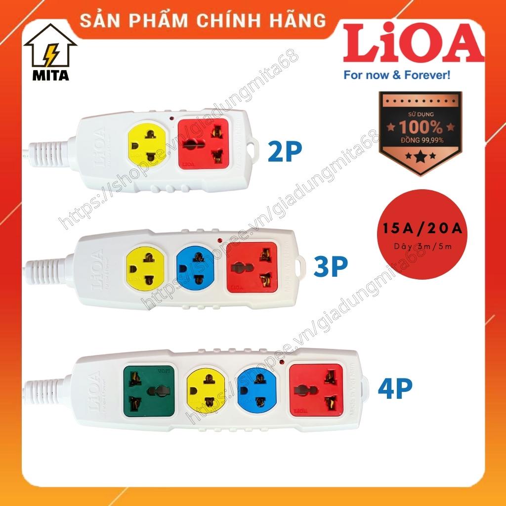 Ổ cắm điện LiOA siêu tải 2 lỗ, 3 lỗ, 4 lỗ công suất lớn 3300W/4400W dây 3m/5m - MITA