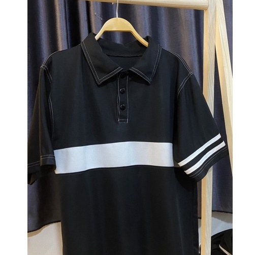 Áo Polo Form Rộng Chỉ Nổi Tay Lỡ Hàn Quốc, Áo Thun Polo Unisex Cổ Bẻ Chất Cotton Dày Dặn