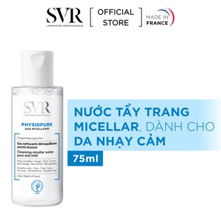 Dung dịch rửa mặt, tẩy trang dạng vi hạt SVR Physiopure Eau Micellaire 75ml