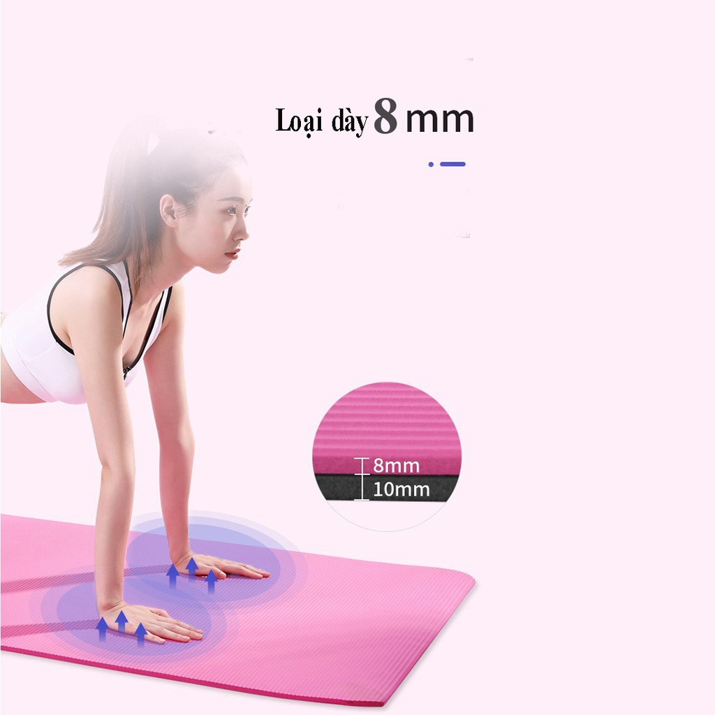Thảm Tập Yoga 8mm Loại 2 Lớp - Thảm Tập Yoga Chống Trơn Trượt