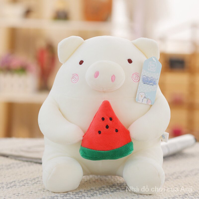 4 Colors Stuffed Animal Fruit Cute Pig Plush Watermelon Banana Strawberry Kiwi Fruit Toy Stuffed Pig Toy Soft Plushie Squishy Love Pig Comforting Gift