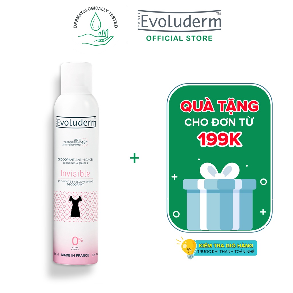 Xịt khử mùi cơ thể 48h Anti Traces Evoluderm 200ml (15253)