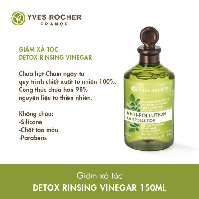 Giấm xả tóc Yves Rocher Chùm Ngây/ Mâm xôi/ Tẩy tế bào chết da đầu