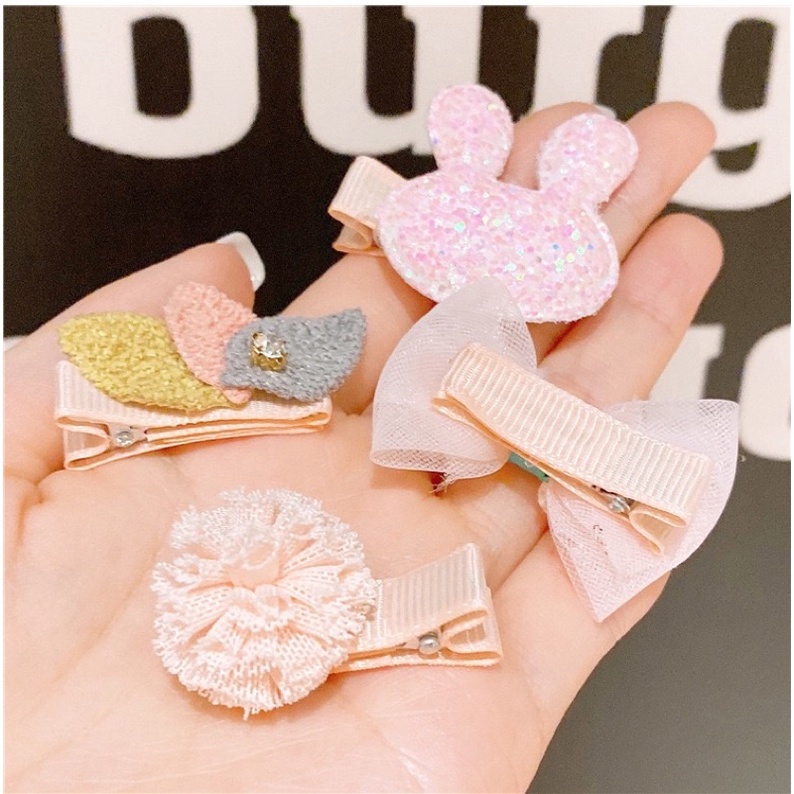 Set 4 cặp tóc  cho bé gái hình nơ thỏ phụ kiện tóc trẻ em đáng yêu