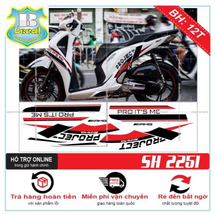 ( Quí khách vui lòng mang ra tiệm cho thợ dán ) Tem SH 2019 TRẮNG ĐỎ ĐEN [Bi Decal]