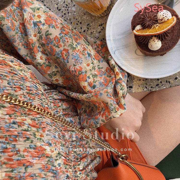 Áo Chiffon Tay Dài In Hoa Phong Cách Retro Cho Nữ | BigBuy360 - bigbuy360.vn