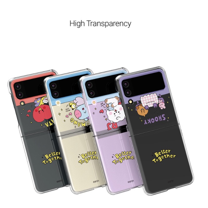 Bao da điện thoại nắp lật BT21 cho Z Flip 3 / Z Flip3 5G / Z Flip 4 / Z Flip4 5G