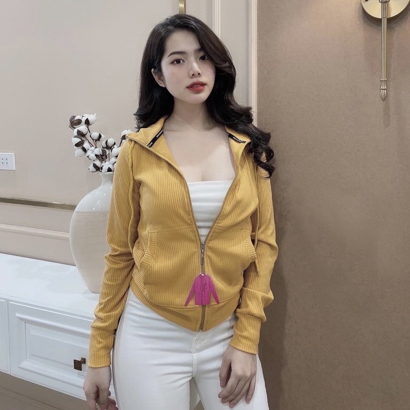 Áo khoác gân sọc y 6 túi