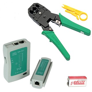 Kèm bấm-Bộ test mạng +pin 9v