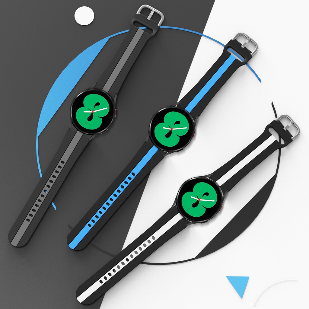 Dây Đeo Silicone Hai Màu 46mm 42mm Cho Đồng Hồ Thông Minh Samsung Galaxy Watch4 44mm 40mm