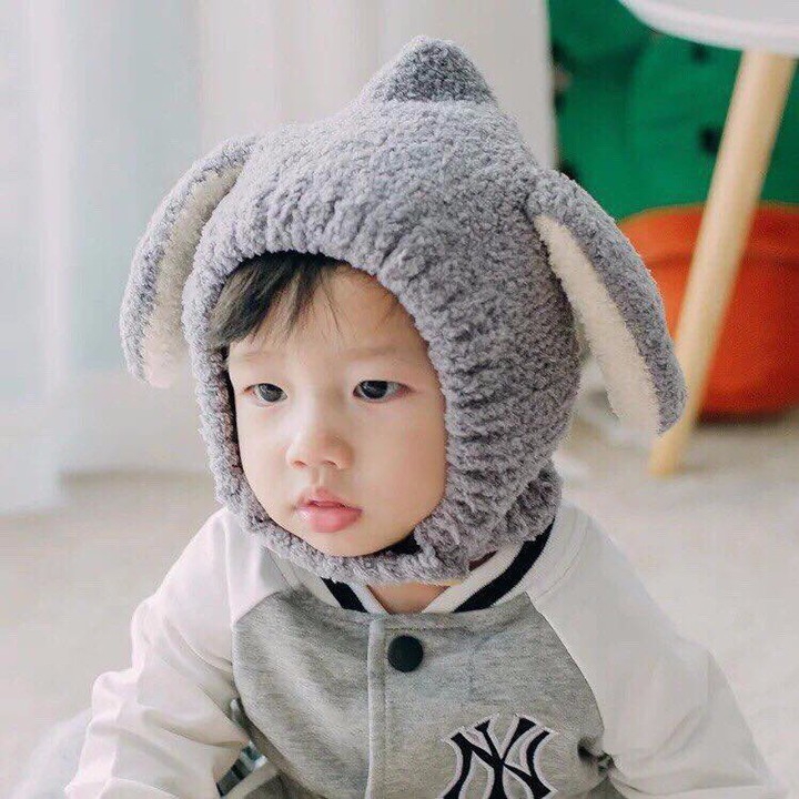 Mũ lông cừu cho bé cực ấm
