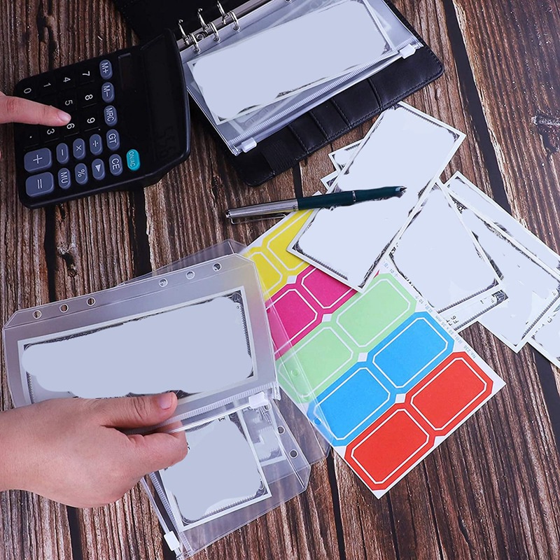 Set 20 Bìa Đựng Tài Liệu/Sổ Tay A6 Với 12 Lỗ Có Khóa Kéo
