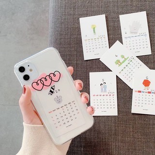Ốp điện thoại mềm màu trong suốt họa tiết lịch năm 2020 độc đáo cho Iphone 11 Pro Max XR Xs Max 6s 8 7 Plus