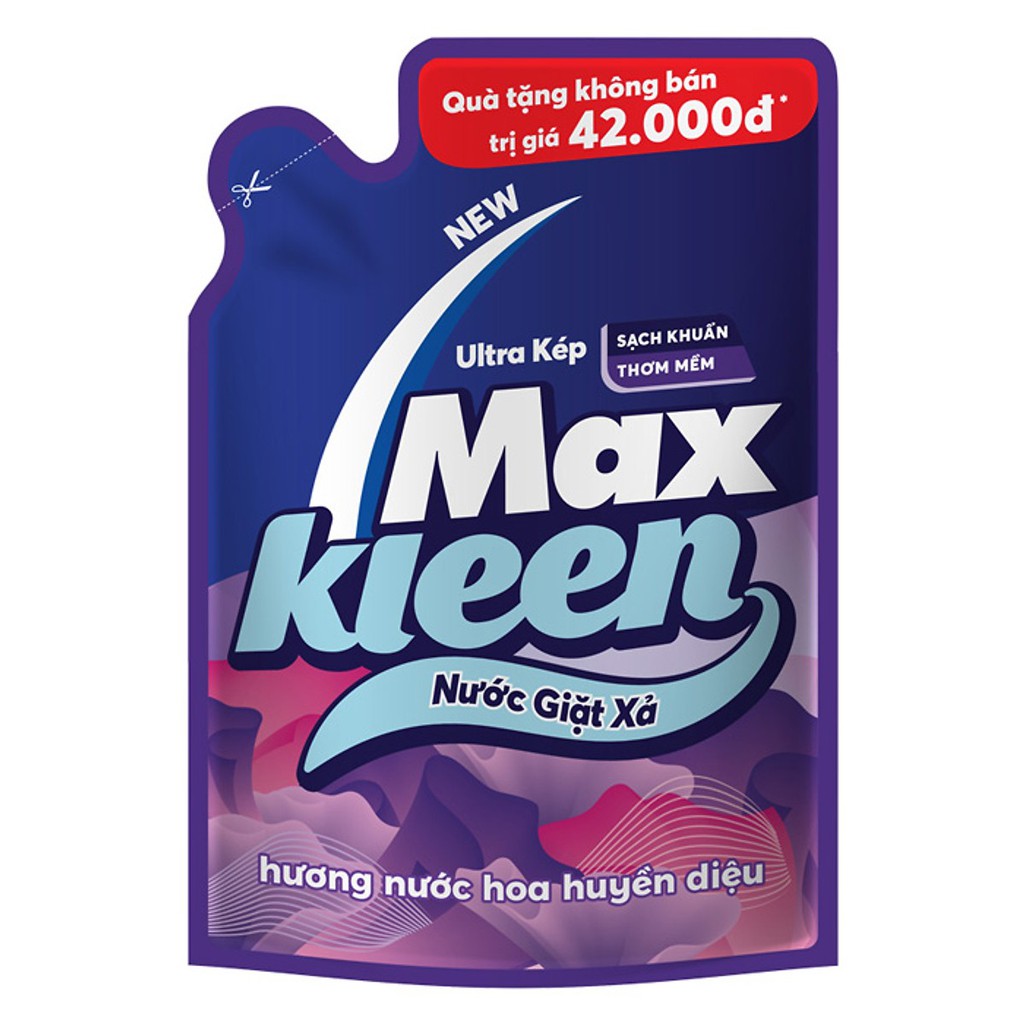 Maxkleen :Túi nước giặt xả Maxkleen Hương Huyền Diệu 2,4kg