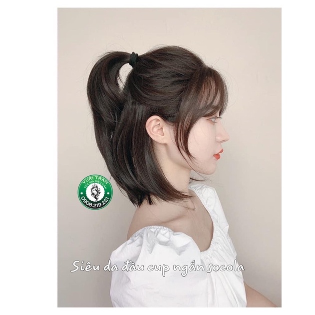 Siêu da đầu Cao Cấp Yuri Tran  màu choco tối mái bay siêu xinh, form chuẩn y hình thật.