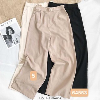 Quần ống rộng đũi lưng thun.