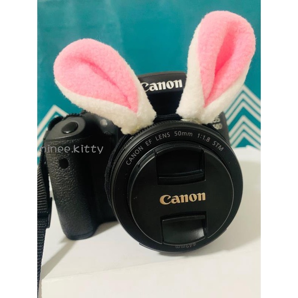 🏫🎨Vòng trang trí ống kính máy ảnh hình tai thỏ dễ thương