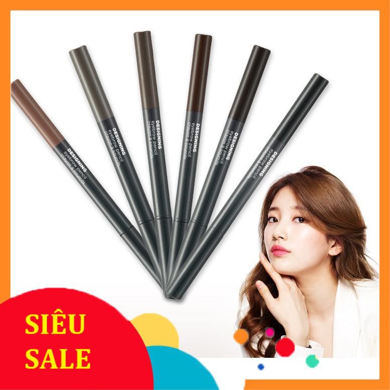 FreeShip Giá Sốc -  Chì kẻ chân mày 2 đầu The Face Shop Designing Eyebrow Pencil đủ 6 màu có bill