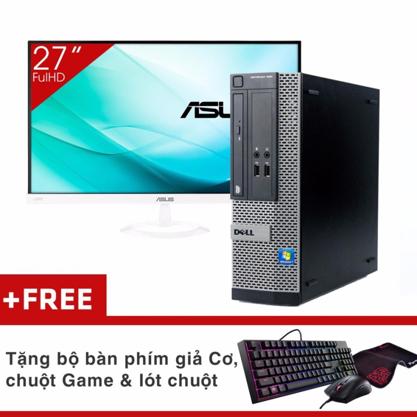 Máy tính để bàn DELL OPTIPLEX 390 SFF + Màn hình ASUS 27 inch Full-HD (Core i7 2600, Ram 16GB, SSD 240GB) + Quà Tặng | BigBuy360 - bigbuy360.vn