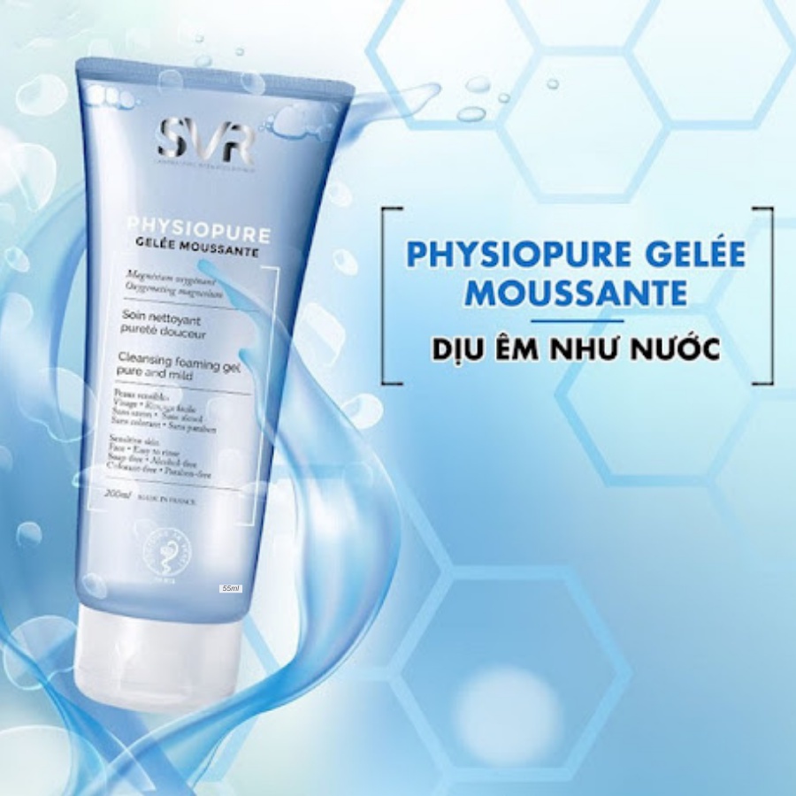 Gel rửa mặt cho da nhạy cảm SVR Physiopure Gelee Moussante 55ml-200ml
